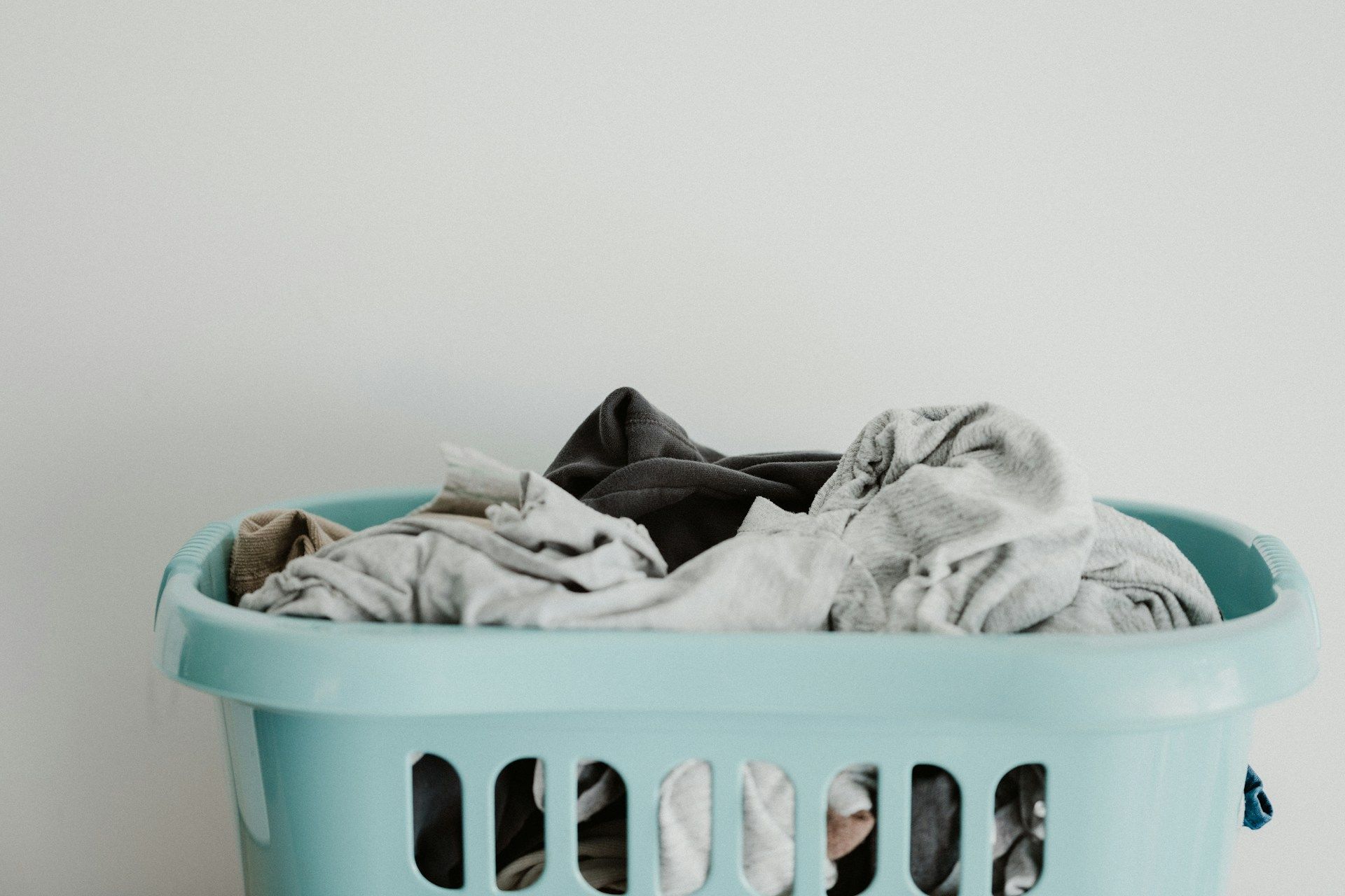 clothes on a basket
