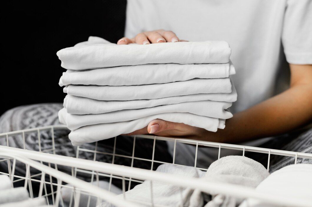 freshly folded white sheets